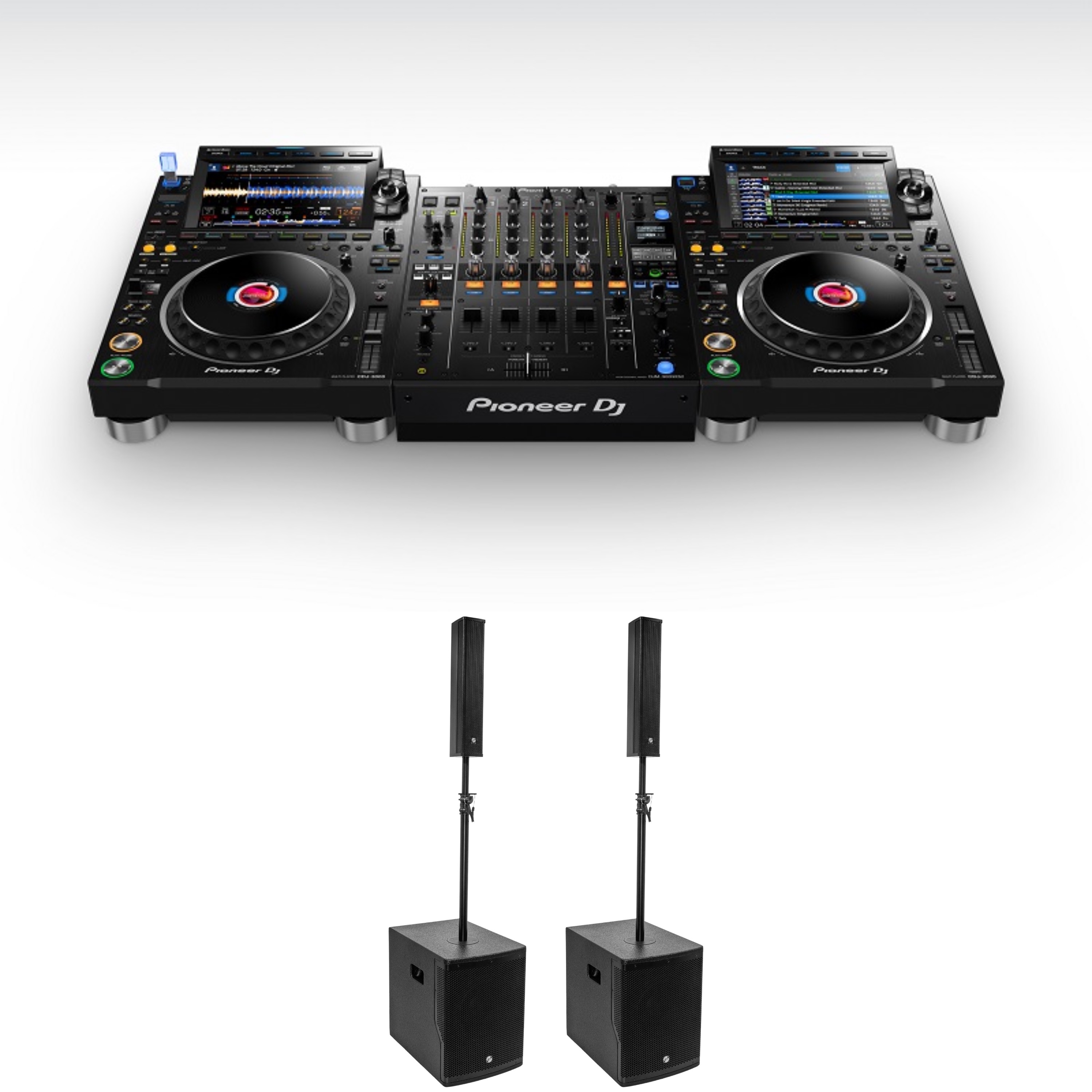 photo Pack DJ CDJ-3000 + DJM-A9 + Enceinte Elokance e-Slim 110